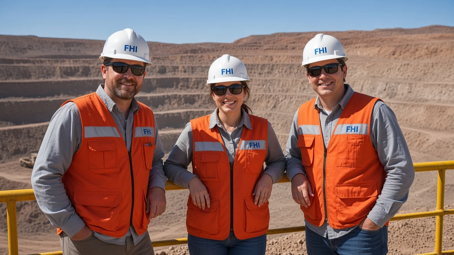 Equipo FHI en terreno minero